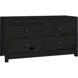 Armoire latérale Noir 100x40x54 cm Bois de pin massif Vidaxl Noir