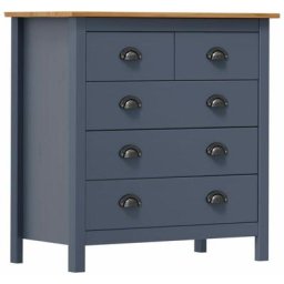 Buffet Hill Gris 79x40x80 cm Bois de pin solide Vidaxl Gris