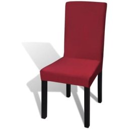 Housses de chaise élastiques droites 6 pcs Bordeaux Vidaxl Bordeaux
