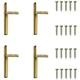 4 Pcs Pied de Meuble Moderne en Fer Pieds de Canapé de Rechange avec Vis pour Table Lit Armoire