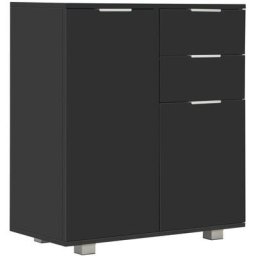 Buffet Noir brillant 71x35x80 cm Aggloméré Vidaxl Black