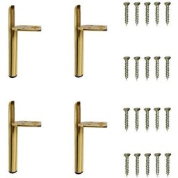 4 Pcs Pied de Meuble Moderne en Fer Pieds de Canapé de Rechange avec Vis pour Table Lit Armoire