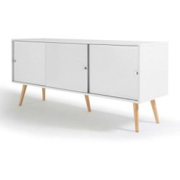 Buffet effie scandinave 3 portes bois blanc