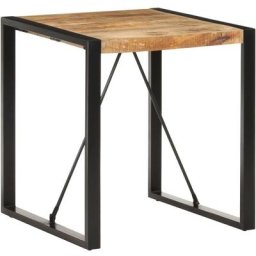 Table de salle à manger 70x70x75cm Bois de manguier massif brut Vidaxl Black