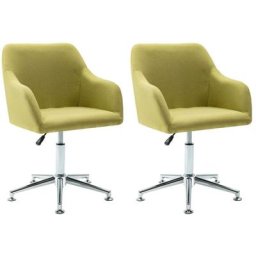 Chaises pivotantes à manger lot de 2 vert tissu Vidaxl Vert