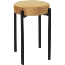 Tabouret de velours ocre 32x32x45,5 cm - Cmp Iberica