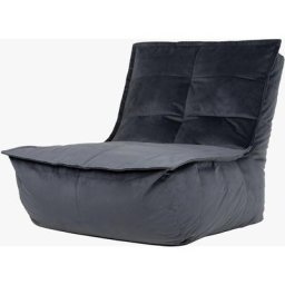 Pouf Chaise Longue en Velours Dolce, Pouf Fauteuil de Salon xxl, Gris Anthracite - Gris Anthracite