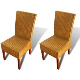 Chaises à manger lot de 2 marron rotin naturel Vidaxl n/a