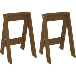Tabourets lot de 2 marron miel 40x40x60 cm bois massif de pin Vidaxl marron miel