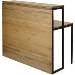 Box Furniture - Comptoir Icub avec bureau Style industriel 120x62x110 Noir – Vieilli - Noir