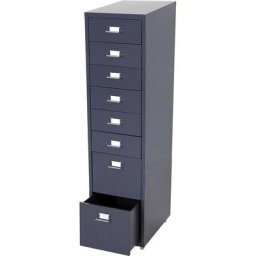 Caisson à roulettes Boston T851, placard à tiroirs en acier, 109x28x44 cm 8 tiroirs - gris foncé