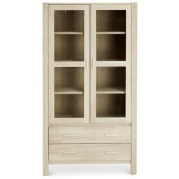 Tolle Vitrine avec 2 portes et 2 tiroirs en chêne traité au savon.