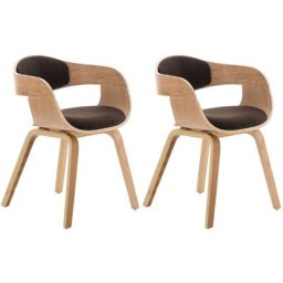 Lot de 2 chaises de salle à manger Kingston en Tissu nature/marron Nature