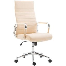 Fauteuil de bureau Kolumbus similicuir beige