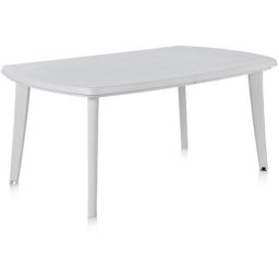 Shaf - Atlantic: Table Extensible Blanche 6/12 places en Résine - Blanc