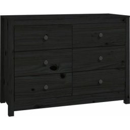 Armoire latérale Noir 100x40x72 cm Bois de pin massif Vidaxl Noir