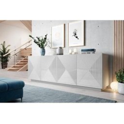Buffet BOBOCHIC - Buffet 4 portes 200 cm ALICE Blanc - Blanc