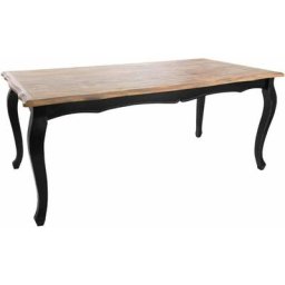 Table à manger Chrysa en bois - Noir - l 180 x p 90 x h 79 cm - Collection Midnight garden