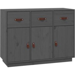 Buffet Gris 100x40x75 cm Bois massif de pin Vidaxl Gris