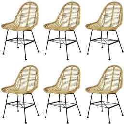 Kalisse - Lot de 6 chaises scandinave - Chaise de salle à manger ,Salon Rotin naturel Best225621
