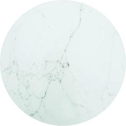 Dessus de table Blanc Ø30x0,8cm Verre trempé avec design marbre Vidaxl White