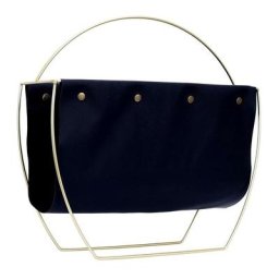 Mobilibrico - Porte-revues Noir Et Metal Dore - noir bronse