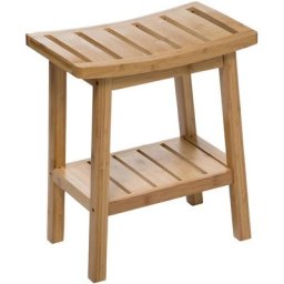 Tabouret avec petit rangement d'appoint en bambou - Marron - l 39,5 x h 46 cm - Collection green