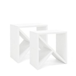 Pack de 2 Tables de chevet Stoke blanche 50x50x20 cm