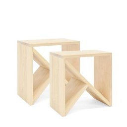 Pack de 2 Tables de chevet Stoke naturelles 40x40