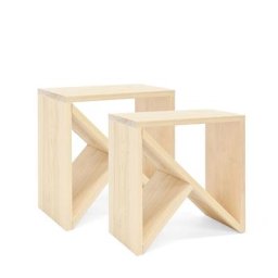 Pack de 2 Tables de chevet Stoke naturelles 50x50x20 cm