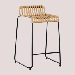Tabouret Haut en Rotin Synthétique Aroa Sklum 65 cm Noir - ↑65 cm Noir