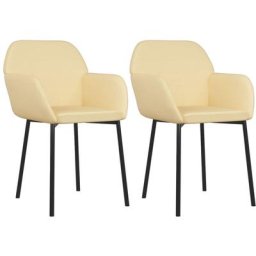 Chaises à manger lot de 2 crème velours Vidaxl Crème