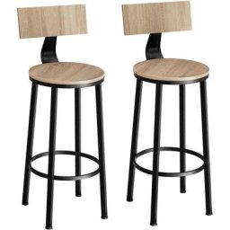 Tectake - 2 tabourets de bar Poole - Ensemble de 2 tabourets de bar, tabourets de bistrot, chaises
