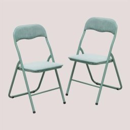 Pack 2 Chaises Pliantes en Velours Iraida Sklum Iceberg - Iceberg