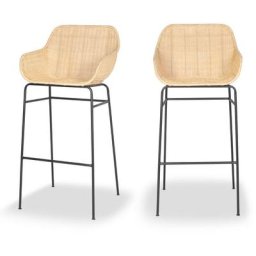Lot de 2 fauteuils de bar en rotin tressé 75cm - Somba - Couleur - Naturel Drawer