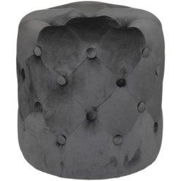 Pouf Adriana en velour gris ardoise - Atmosphera créateur d'intérieur - Gris ardoise