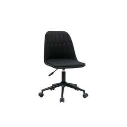 Chaise de bureau à roulettes design en tissu gris foncé et métal noir fuse - Gris foncé