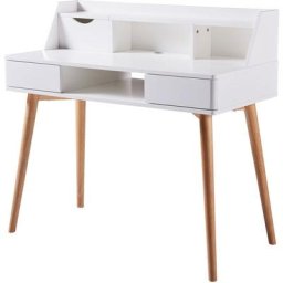 Bureau d'écriture en bois avec rangement Teamson Home Creativo, naturel - Blanc