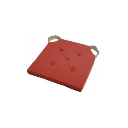 Gadget Et Bazar - Coussin de chaise attaches scratchs Terracotta 38 x 38 cm