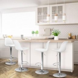 Lot de 4 tabourets de bar karl design blanc - Blanc
