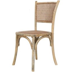 Chaise Thonet en frêne massif et assise en rotin finition chêne - bois