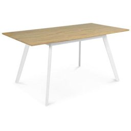 Idmarket - Table scandinave extensible inga 120-160 cm plateau bois pieds blancs - Bois-clair