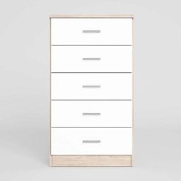 Sinfonier Couple 5 tiroirs commode sahara chambre à coucher blanc mat 50x90x33cm