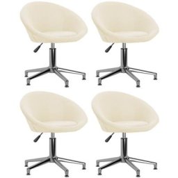 Chaises pivotantes à manger lot de 4 crème tissu Vidaxl Crème