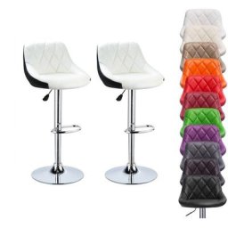 Lot de 2 Tabouret de Bar Tabouret de Comptoir Siège Rembourré en pu Réglable en Hauteur 360°