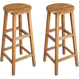 Moderne-Stil Tabourets de bar 2 pcs Bois d'acacia solide,Montage facile,8 Kg
