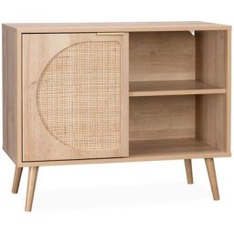 Alice's Garden - Buffet de rangement décor bois cannage arrondis. Eva. 1 portes réversible. deux