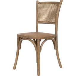 Chaise Thonet en frêne massif et assise en rotin finition bois vieilli - bois