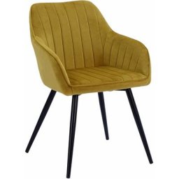 Chaise en velours bertille moutarde - Jaune