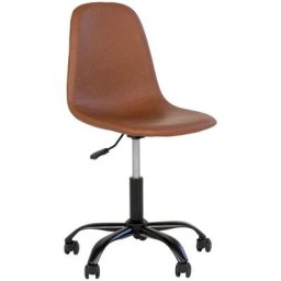House Nordic - Chaise de bureau à roulettes en simili - Stockholm - Couleur - Marron